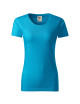 Adler MALFINI Damen T-Shirt Native 174 türkisfarbene Logo-Computerstickerei