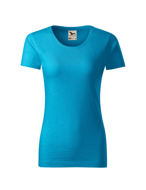 Adler MALFINI Damen T-Shirt Native 174 türkisfarbene Logo-Computerstickerei