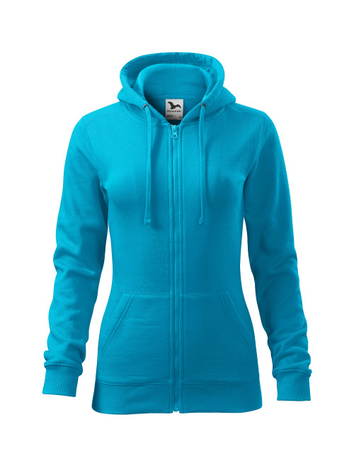 Women`s sweatshirt trendy zipper 411 turquoise Adler Malfini