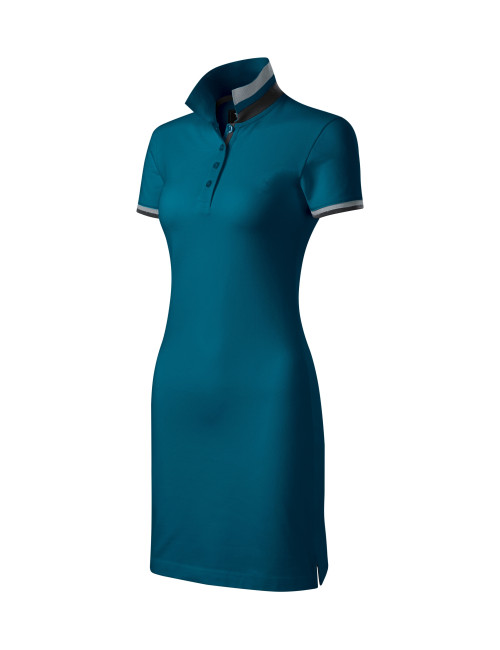 Adler MALFINIPREMIUM Damenkleid Dress up 271 benzinblaue Stickerei