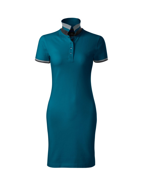 Adler MALFINIPREMIUM Damenkleid Dress up 271 benzinblaue Stickerei