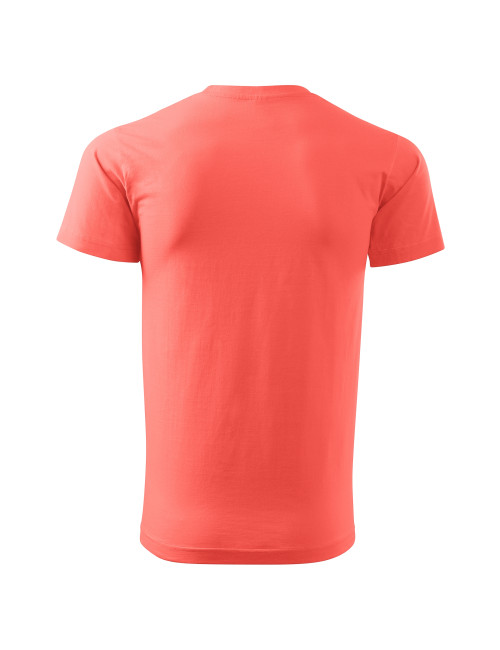 Adler MALFINI Herren T-Shirt Basic 129 Koralle Logo-Stickerei Arbeitskleidung