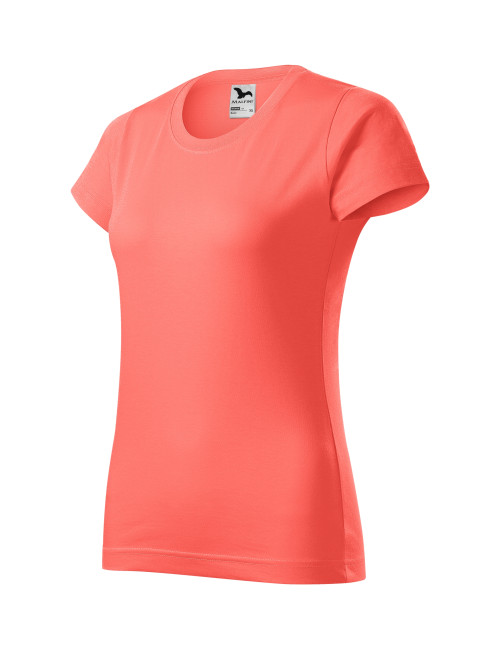 Adler MALFINI Damen T-Shirt Basic 134 Koralle Logo-Stickerei Arbeitskleidung