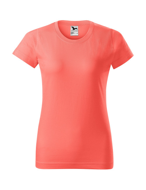 Adler MALFINI Damen T-Shirt Basic 134 Koralle Logo-Stickerei Arbeitskleidung
