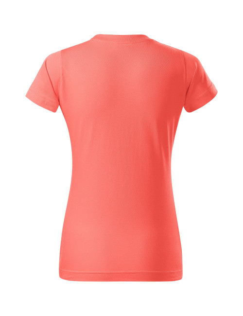 Adler MALFINI Damen T-Shirt Basic 134 Koralle Logo-Stickerei Arbeitskleidung