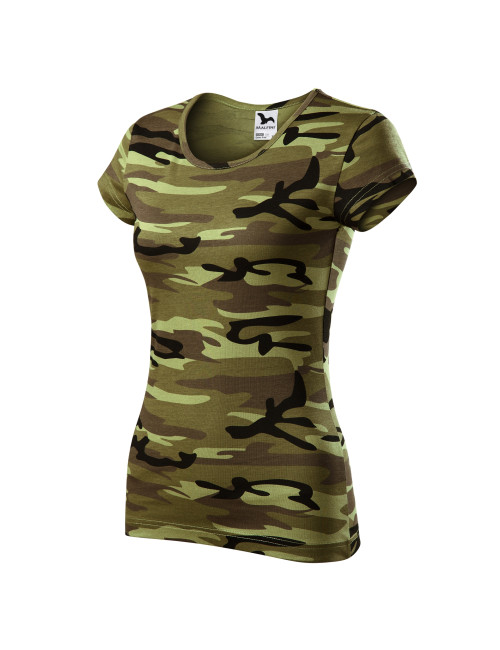 Adler MALFINI Damen T-Shirt Camo Pure C22 tarngrüne Logo-Stickerei