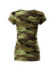 Adler MALFINI Damen T-Shirt Camo Pure C22 tarngrüne Logo-Stickerei