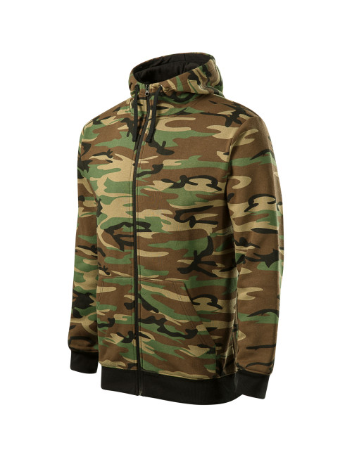 Herren-Sweatshirt mit Reißverschluss und Tarnmuster, C19, Tarnbraun, Adler Malfini
