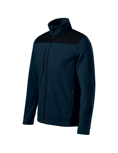 Warmes Unisex-Fleece-Sweatshirt Effect 530 RIMECK, marineblaues Logo