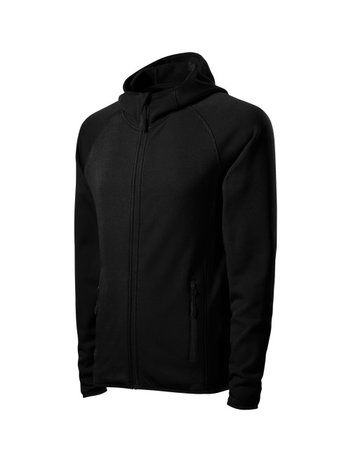 Dünnes Herren-Fleece mit Kapuze, perfekt für den Sport. Schwarzes Direct 418-Logo