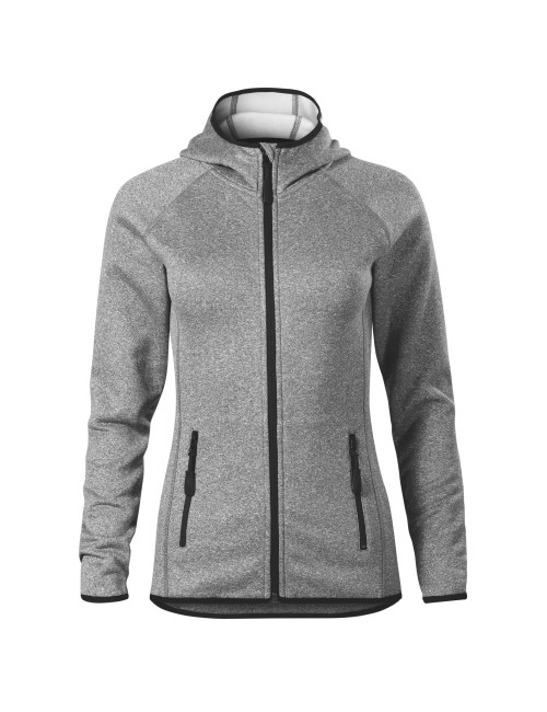 Adler MALFINI Women`s Stretch Fleece Direct 418 Dark Gray Melange Embroidery