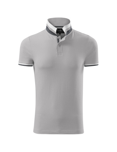 Koszulka polo męska collar up 256 silver gray Adler Malfinipremium
