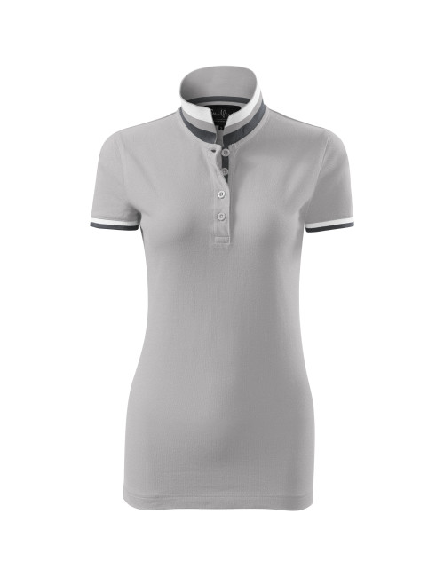 Koszulka polo damska collar up 257 silver gray Adler Malfinipremium