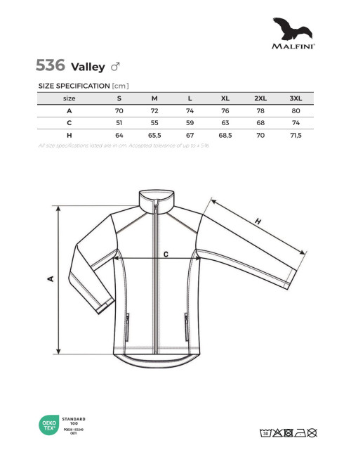 Adler MALFINI Softshell kurtka męska Valley 536 granatowy logo nadruk