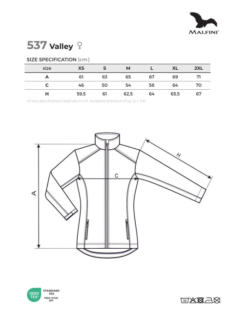Adler MALFINI Softshell women`s jacket Valley 537 red embroidery print