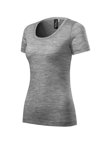 Adler MALFINIPREMIUM Damen T-Shirt Merino Rise 158 Dunkelgrau Melange