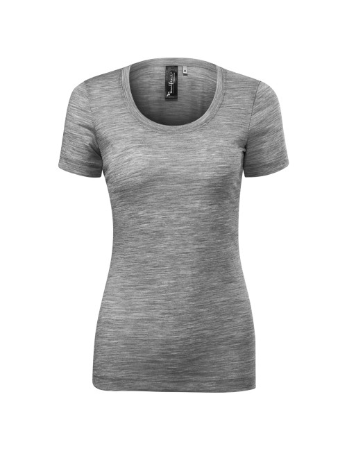 Adler MALFINIPREMIUM Damen T-Shirt Merino Rise 158 Dunkelgrau Melange