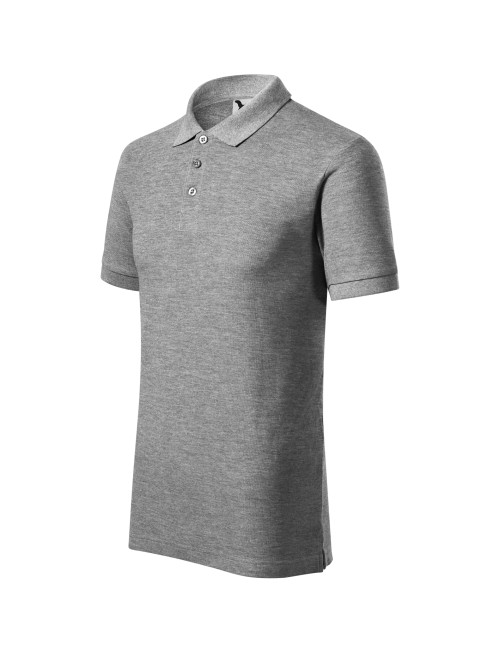 Koszulka polo męska cotton heavy 215 ciemnoszary melanż Adler Malfini