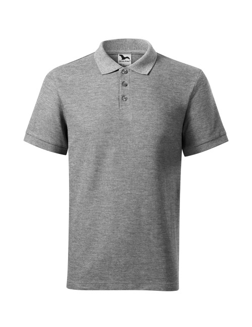 Koszulka polo męska cotton heavy 215 ciemnoszary melanż Adler Malfini