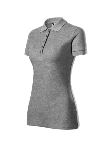 Ladies polo shirt cotton heavy 216 dark gray melange Adler Malfini