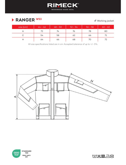 Kurtka robocza męska Adler Ranger W53 granatowa - P&M