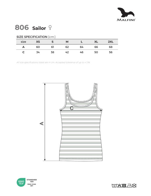 Damen-Top Adler Malfini Sailor Top 806 Marineblau