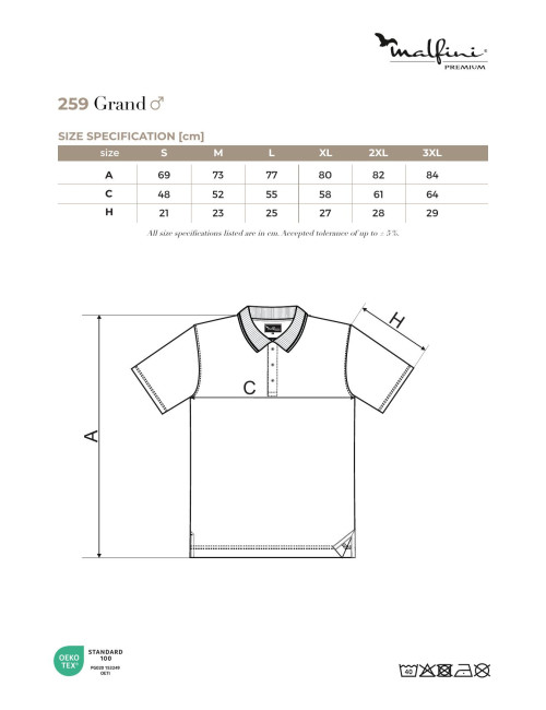 Koszulka polo męska grand 259 zieleń avocado Adler Malfinipremium