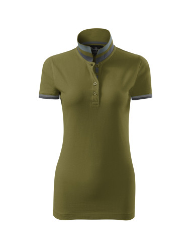 Ladies polo shirt collar up 257 avocado green Adler Malfinipremium