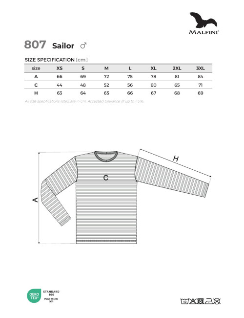 Unisex T-Shirt Adler Malfini Sailor LS 807 Marineblau