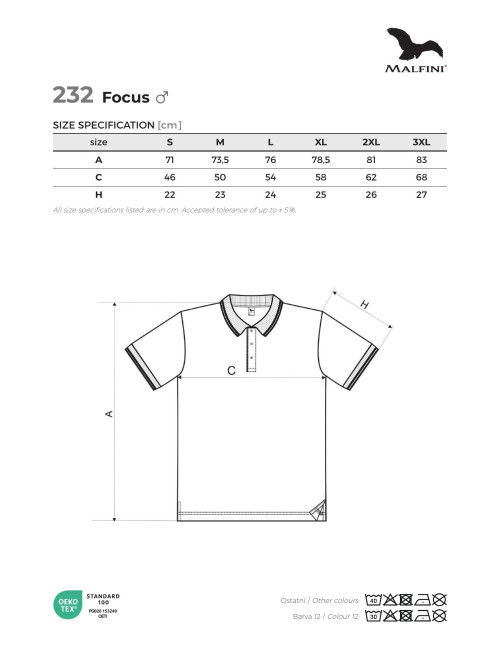 Koszulka polo męska focus 232 czerwony Adler Malfini®