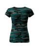 Damen-T-Shirt „Camo Pure C22 Camouflage Petrol“ von Adler Malfini®