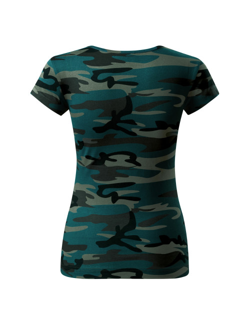 Damen-T-Shirt „Camo Pure C22 Camouflage Petrol“ von Adler Malfini®