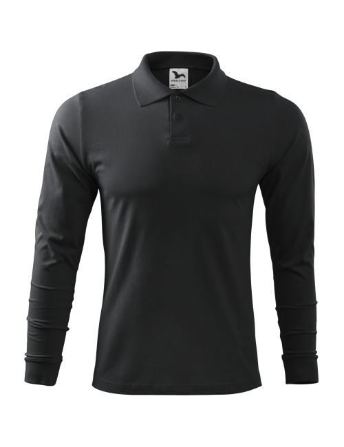 Herren-Einzelpoloshirt J. LS 211 Ebenholzgrau Adler Malfini®