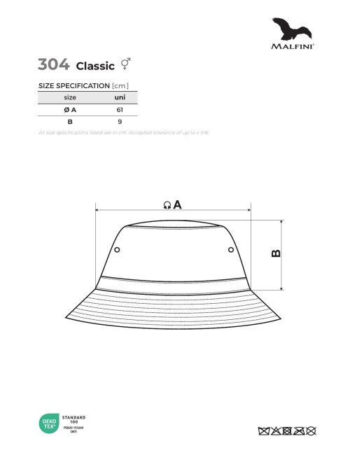 Unisex classic hat 304 blue Adler Malfini®