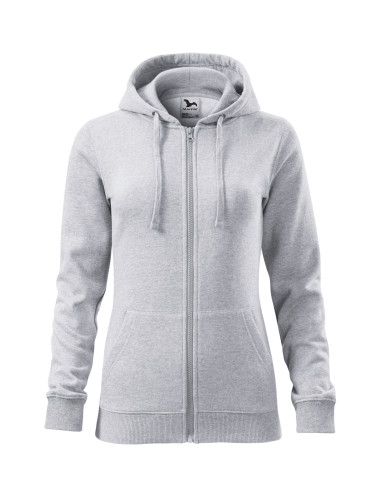 Trendiges Damen-Reißverschluss-Sweatshirt 411 Hellgrau Melange Adler Malfini®