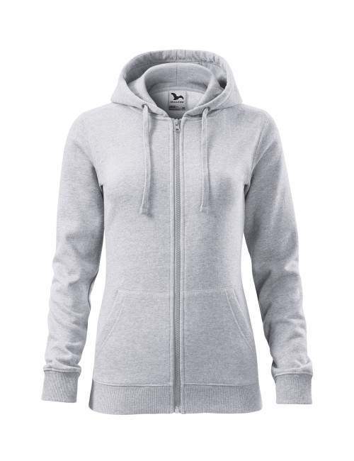 Trendiges Damen-Reißverschluss-Sweatshirt 411 Hellgrau Melange Adler Malfini®