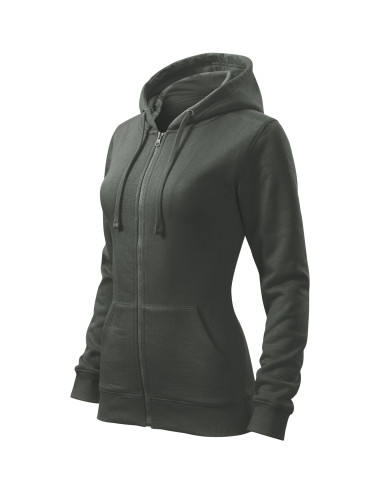 Women`s trendy zipper sweatshirt 411 dark khaki Adler Malfini®
