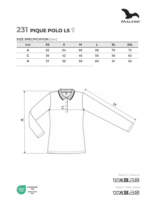 Damen Poloshirt Piqué Polo LS 231 Grasgrün Adler Malfini®