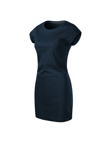 FREEDOM 178 navy blue Loose women`s dress tunic MALFINI printed logo