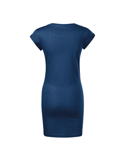 FREEDOM 178 dark blue Loose women`s dress, tunic, cotton embroidery