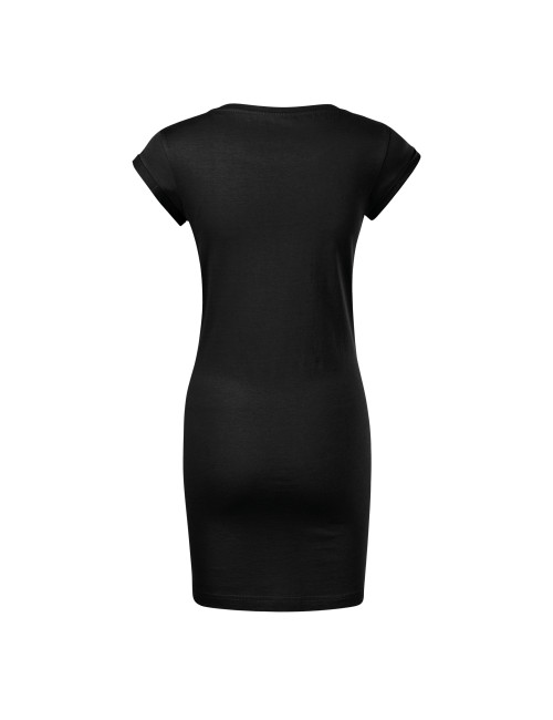 FREEDOM 178 schwarz Lockeres Damen-Tunikakleid mit MALFINI-Logodruck