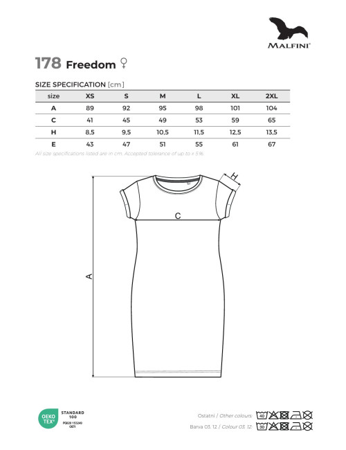 FREEDOM 178 schwarz Lockeres Damen-Tunikakleid mit MALFINI-Logodruck