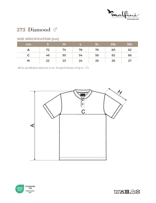 Diamond 273 garnet MALFINI Premium Koszulka polo męska bordo nadruk