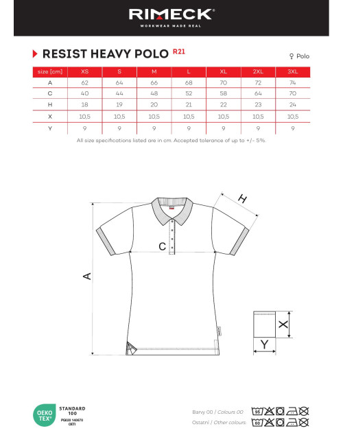 Damen-Poloshirt Resist Heavy Polo R21, Marineblau, Malfini Rimeck®