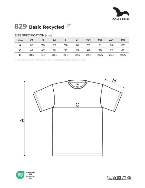 Herren T-Shirt Adler Malfini Basic Recycled 829 Weiß