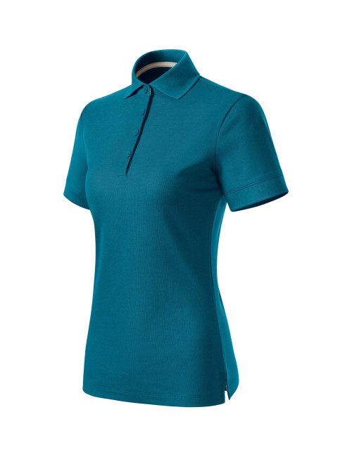 Prime (GOTS) 235 benzinblaues MALFINI Damen-Poloshirt mit Firmenaufdruck