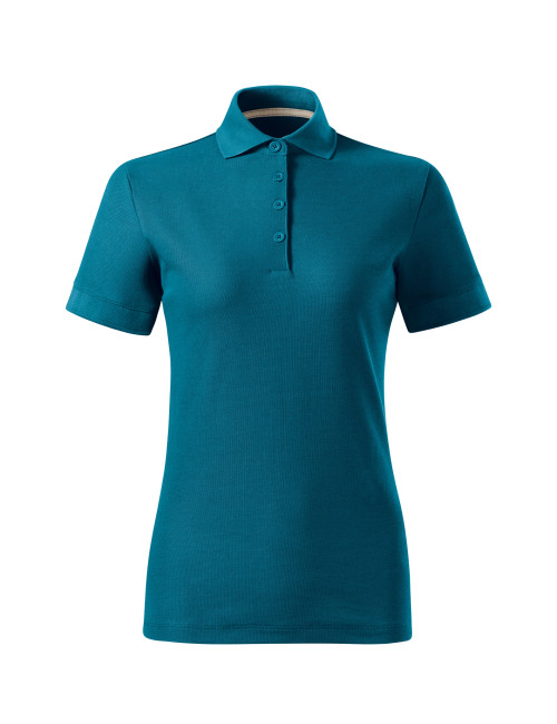 Prime (GOTS) 235 benzinblaues MALFINI Damen-Poloshirt mit Firmenaufdruck