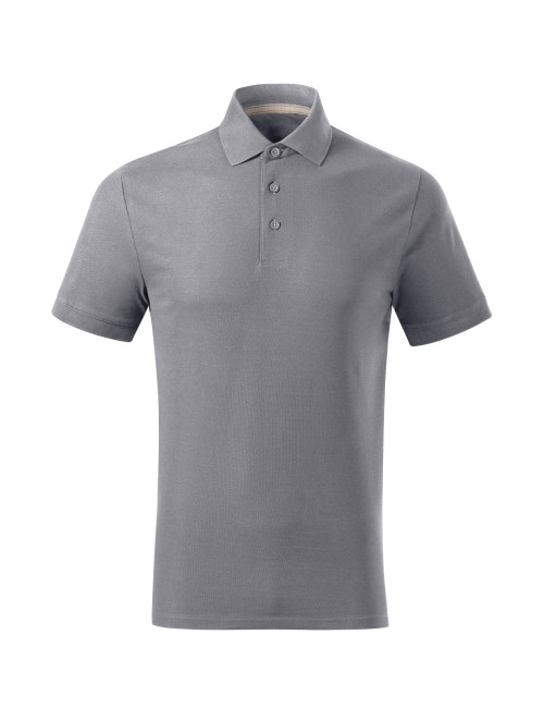 Prime (GOTS) 234 graues MALFINI Herren-Poloshirt, Computer-Stickerei