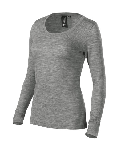 Malfini Women's Merino Rise LS Shirt Dark Gray Melange