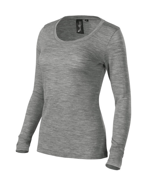 Malfini Women's Merino Rise LS Shirt Dark Gray Melange
